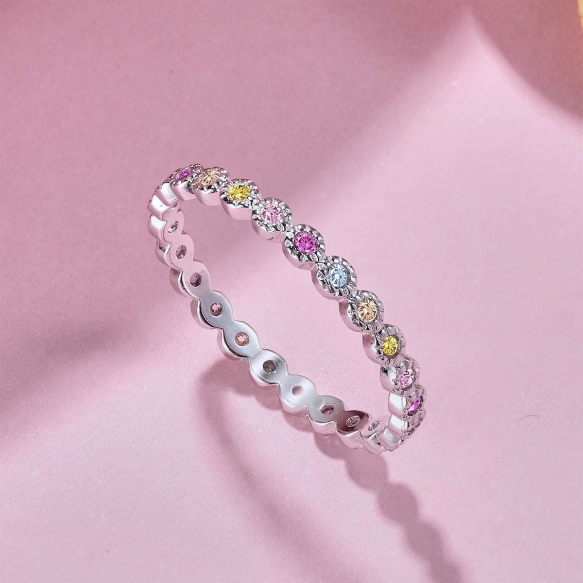 [Vivid Aurora]Radiant Sparkling Round Cut Daily Ring