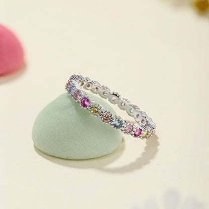 [Vivid Aurora]Exquisite Colorful Round Cut Party Ring