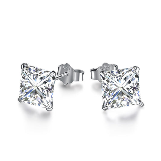 [Vivid Aurora]Ornate Square Shape Earrings