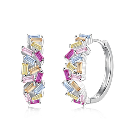 [Vivid Aurora]Dazzling Colorful Emerald Cut Daily Earrings