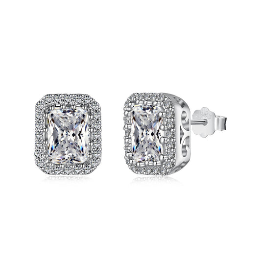 [Vivid Aurora]1.0 Carat Luxurious Dainty Emerald Cut Daily Earrings