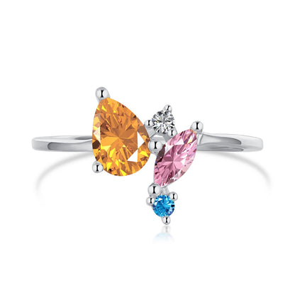 [Vivid Aurora]Radiant Colorful Multi Cut Daily Ring