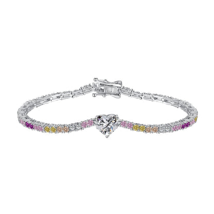 [Vivid Aurora]Delicate Romantic Heart Shape Lover Bracelet