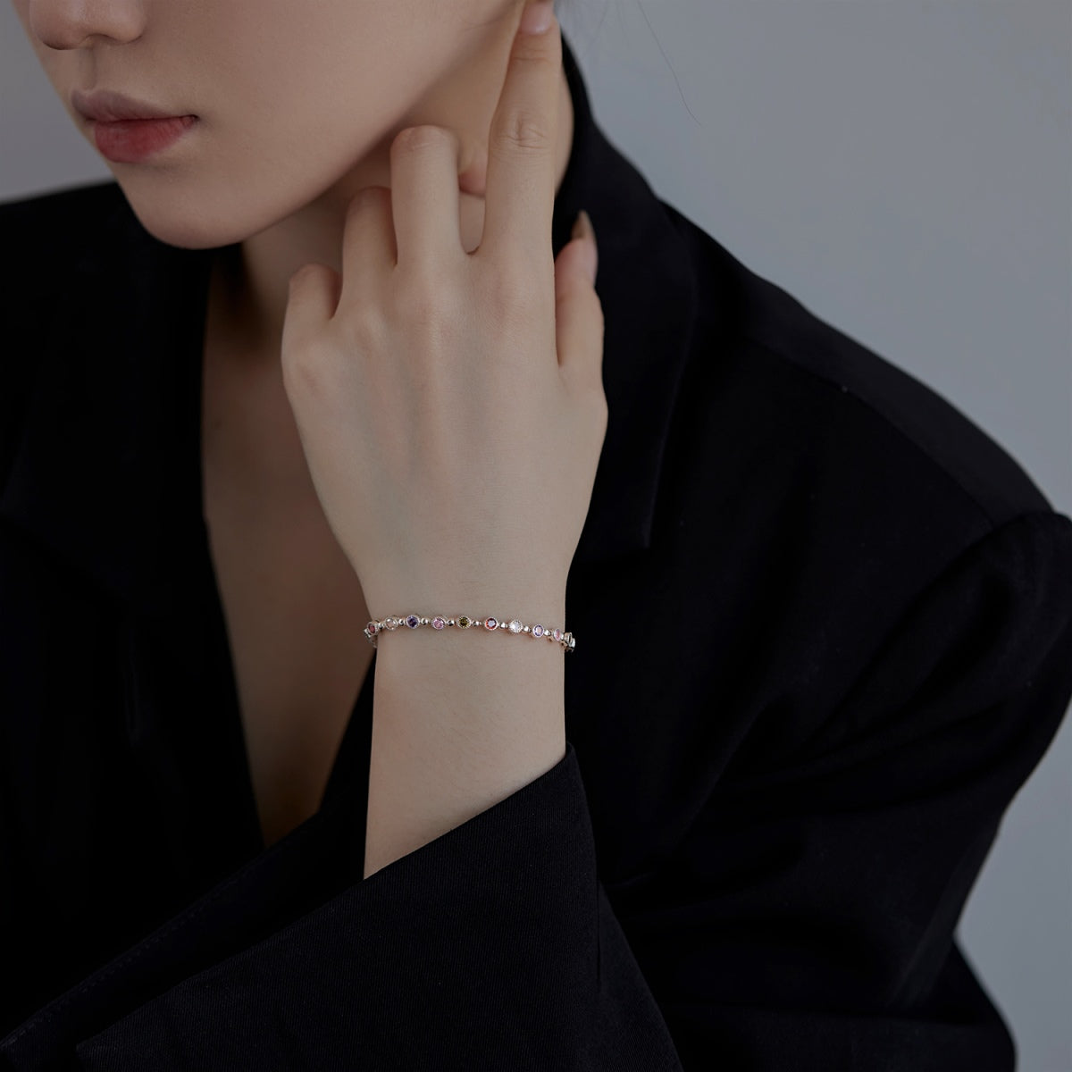 [Vivid Aurora]Sparkling Exquisite Round Cut Party Bracelet