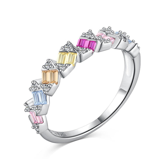 [Vivid Aurora]Delicate Vibrant Emerald Cut Daily Ring