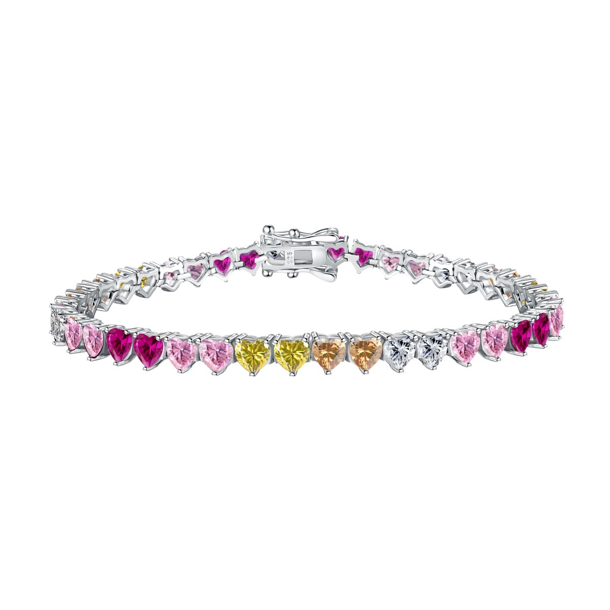 [Vivid Aurora]Luxurious Colorful Romantic Heart Shape Lover Bracelet