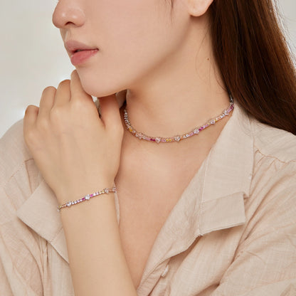 [Vivid Aurora]Delicate Romantic Heart Shape Lover Bracelet