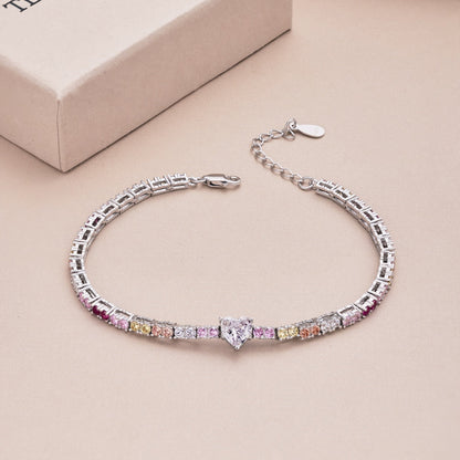 [Vivid Aurora]Delicate Romantic Heart Shape Lover Bracelet