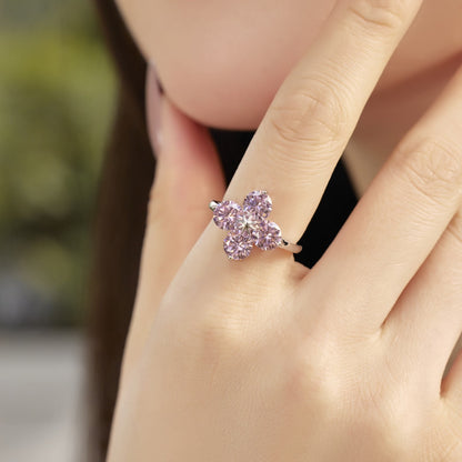 [Vivid Aurora]Four-Leaf Clover Eight-Pointed Star Ring